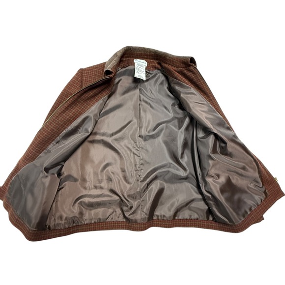 Vintage Hervé Bernard Sport Women's 100% Wool Houndstooth zip up Blazer Size 12 - Picture 4 of 7